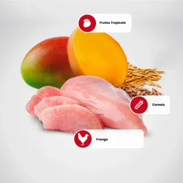 Racao N-D Tropical Selection Gatos Adultos Frango principais ingredientes